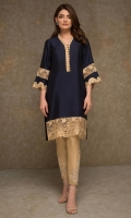 Hoist your style game for that upcoming soirée in this beauty designed with silk embroidery and cutwork borders. Pair it up with beige cotton silk pant finessed with embroidered bunch.
