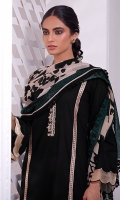 Impress in this Dusky Black kurta accentuated with an embroidered neckline, floral borders, lace trims and scalloped organza details on the sleeves. It comes with a damask printed chiffon dupatta decorated with lace trims on all four sides. Complete the look with straight pants  *The height of the model is 5’6”. *The length of the shirt is 48 inches and the length of pants is 37 inches.