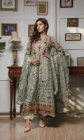 heavy machine embriodered maxi style suit with pants & embriodery dupatta
