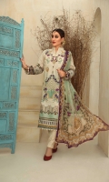 DIGITAL PRINTED EMBROIDERD FRONT 1.25 MTR DIGITAL PRINTED BACK & SLEEVES 1.95 MTR DIGITAL PRINTED CHIFFON DUPATTA 2.5 MTR DYED CAMBRIC DOBBY TROUSER 2.5 MTR