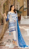 Shirt Base Digital Printed  Embroidered  Digital Print Embroidered Chiffon Dupatta with Cut work  Dyed Dobby Cambric Trouser