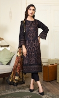 Shirt front & back  Embroidered Lawn  Sleeves  Embroidered Lawn  Dupatta  Printed Masuri  Front & Back lace  Embroidered Organza  Sleeves Lace  Embroidered Organza  Trouser  Dyes Cambric