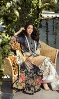 Digital Print Lawn Front  Digital Print Lawn Back  Digital Print Lawn Sleeves  Embroidered Neck Border  Embroidered Trousers Patch  Dyed Cotton Trousers  Digital Print Chiﬀon Dupatta