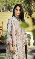 Embroidered Lawn Front  Embroidered Lawn Side Panels  Digital Print Lawn Sleeves  Digital Print Lawn Back  Embroidered Daman Border  Digital Print Trousers Border  Dyed Cotton Trousers  Digital Print Silk Dupatta