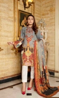 Digital Embroidered Khaddar Front Digital Printed Khaddar Back Digital Printed Khaddar Sleeves Khaddar Trouser Digital Cotail Shawl