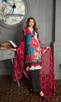 Digital Printed and Lawn and Embroidered Lawn with Embroidered Chiffon Dupatta