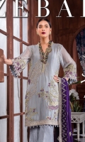 Embroidered Front 0.8 Meter Embroidered Back 0.8 Meter Embroidered Sleeves 0.66 Meter Chiffon Dupatta 2.5 Yard