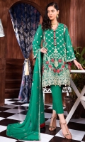 Embroidered Front 0.8 Meter Embroidered Back 0.8 Meter Embroidered Sleeves 0.66 Meter Chiffon Dupatta 2.5 Yard