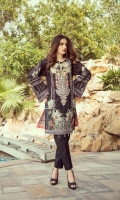 Front Embroidered with digital Printed  Back And sleeves Digital printed  Digital Printed With side scalloped Embroidery Chiffon Dupatta  Dyed Cotton Trouser