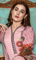 Front Embroidered & Printed Back Printed Sleeves Printed Embroidered Scalloped Digital Printed Crinkle Dupatta Cotton Trouser