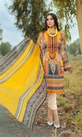 Digital and Embroidered Lawn Front  Digital Printed  Lawn Back   Digital Printed Chiffon Dupatta  Dyed Cotton Trouser