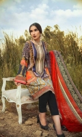 Digital and Embroidered Lawn Front  Digital Printed  Lawn Back   Digital Printed Chiffon Dupatta  Dyed Cotton Trouser