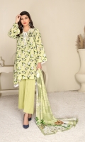 Digital Printed Linen Shirt (2.85 Meter) Digital Printed Linen Dupatta (2.5 Yard) Plan Linen Trouser (2.5 Yard)