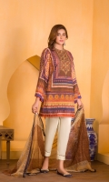 Digital and Embroidered Lawn Front  Digital Printed  Lawn Back   Digital Printed Chiffon Dupatta  Dyed Cotton Trouser 