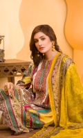 Digital and Embroidered Lawn Front  Digital Printed  Lawn Back   Digital Printed Chiffon Dupatta  Dyed Cotton Trouser 