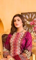 Digital and Embroidered Lawn Front  Digital Printed  Lawn Back   Digital Printed Chiffon Dupatta  Dyed Cotton Trouser 