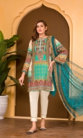 Digital and Embroidered Lawn Front  Digital Printed  Lawn Back   Digital Printed Chiffon Dupatta  Dyed Cotton Trouser 