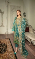 Digital printed  & Embroidered Lawn Front Digital Printed Lawn Sleeves Digital printed Lawn Back Ari work with Embroidered Chiffon Dupatta Dyed Cotton Trouser