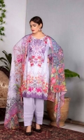 Digital Embroidered Karandi Front Digital Printed Karandi Back Digital Printed Karandi Sleeves Digital Printed Chiffon Dupatta Karandi Trouser