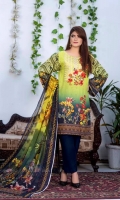 Digital Embroidered Karandi Front Digital Printed Karandi Back Digital Printed Karandi Sleeves Digital Printed Chiffon Dupatta Karandi Trouser