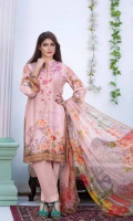 Digital Embroidered Karandi Front Digital Printed Karandi Back Digital Printed Karandi Sleeves Digital Printed Chiffon Dupatta Karandi Trouser