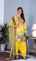 Digital Embroidered Karandi Front Digital Printed Karandi Back Digital Printed Karandi Sleeves Digital Printed Chiffon Dupatta Karandi Trouser