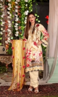 Digital Embroidered Linen Front Digital Printed Linen Back Digital Printed Linen Sleeves Digital Printed Chiffon Dupatta Linen Trouser