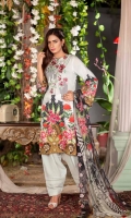 Digital Embroidered Linen Front Digital Printed Linen Back Digital Printed Linen Sleeves Digital Printed Chiffon Dupatta Linen Trouser