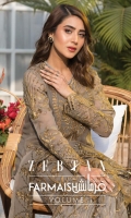 EMBROIDERED WEIGHTLESS CHIFFON FRONT.  1 YDS  EMBROIDERED WEIGHTLESS CHIFFON BACK.      1 YDS  EMBROIDERED WEIGHTLESS CHIFFON SLEEVES.    0.67 YDS  EMBROIDERED SLEEVES LACE.    1 YDS  EMBROIDERED WEIGHTLESS CHIFFON DUPATTA.    2.50 YDS  EMBROIDERED GRIP SILK TROUSER.      2.50 YDS