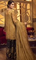 EMBROIDERED CHIFFON FRONT WITH HANDMADE WORK  EMBROIDERED GALA WITH HANDMADE WORK  EMBROIDERED CHIFFON BACK WITH HANDMADE WORK  EMBROIDERED CHIFFON SLEEVES WITH HANDMADE WORK