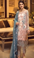 EMBROIDERED CHIFFON FRONT WITH HANDMADE WORK  EMBROIDERED GALA WITH HANDMADE WORK  EMBROIDERED CHIFFON BACK WITH HANDMADE WORK  EMBROIDERED CHIFFON SLEEVES WITH HANDMADE WORK  EMBROIDERED SLEEVES LACE  EMBROIDERED CHIFFON DUPATTA  EMBROIDERED GRIP SILK TROUSER