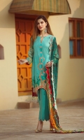 lawn print emboridered front lawn printed back lawn printed sleeves Chiffon Printed emboridered Duppata Plain trouser