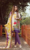 lawn print emboridered front lawn printed back lawn printed sleeves Chiffon Printed emboridered Duppata Plain trouser