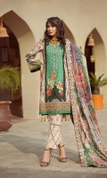 lawn print embroidered center  panel lawn printed front side panel lawn printed   back lawn printed sleeves lawn printed boder for front Chiffon Printed emboridered Duppata Plain trouser
