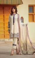 lawn embroidered front lawn printed back lawn printed sleeves embroidered boder for front Chiffon Printed emboridered Duppata Plain trouser
