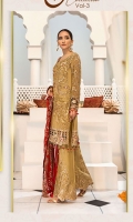Embroidered Chiffon Front With Handmade Work  Embroidered Chiffon Back  Embroidered Chiffon Sleeves With Stone Work  Embroidered Ghera Lace  Embroidered Sleeves Lace  Embroidered Chiffon Dupatta  Embroidered Grip Silk Trouser