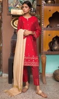 Embroidered Shirt, Yarn Dyed Cotton Silk, Dyed Khaddi Net Dupatta