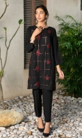 Crepe Dyed Embroidered Shirt, Front Embroidered