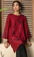 Crepe Dyed Embroidered Shirt, Front & Sleeves Embroidered