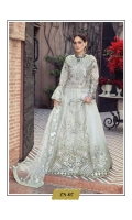 EMBROIDERED AURGENZA CENTER PANEL FOR LEHNGA / MAXI                              15 INCH  EMBROIDERED AURGENZA L/R PANEL FOR LEHNGA / MAXI                                       2 YDS  EMBROIDERED AURGENZA BACK FOR LEHNGA / MAXI                                                2 YDS  EMBROIDERED AURGENZA SLEEVES                                                                                 0.67 YD  EMBROIDERED SLEEVES LACE                                                                                            1 YDS  EMBROIDERED NET BODY FOR FRONT & BACK WITH H.M WORK                              2 PCS  EMBROIDERED GHERA LACE                                                                                               4 YDS  EMBROIDERED NET DUPATTA                                                                                            2.5 YDS  MASOORI SILK INNER                                                                                                          5 YDS