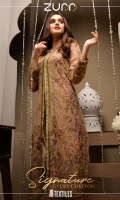 SHIRT FRONT: Full Zari & Sequin Embroidered Chiffon Panel x2 SHIRT BACK: Zari & Sequin Embroidered Chiffon SLEEVES: Zari & Sequin Embroidered Chiffon  DUPATTA: Zari & Sequin Embroidered Chiffon TROUSER: Crepe Silk ACCESSORIES: Zari & Sequin Embroidered Border