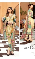 Exclusive Embroidered Lawn Embroidered Chiffon Dupatta Plain Trouser