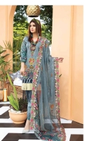 Exclusive Embroidered Lawn Embroidered Chiffon Dupatta Plain Trouser