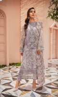 Embroidered Organza Centre Panel Embroidered Organza Side Panels Plain Organza Back Embroidered Organza Front and Back Hem (Border) Embroidered Organza Sleeves Embroidered Organza Sleeve Patch Cotton Silk Lining Raw Silk Pants Embroidered Net Dupatta