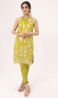 2 Pc Embroidered Dobby Suit With Cambric Trouser
