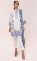 3 Pc Embroidered Lawn Suit With Net Dupatta