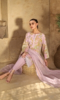 Fancy net dupatta Printed slub lawn shirt 3.12 meters Dyed cambric trouser