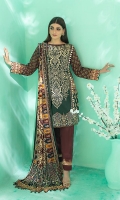 Shirt: Digital Printed Cambric Dupatta: Digital Printed Doriya Trouser: Dyed Cambric