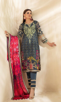 Shirt: Digital Printed Cambric Dupatta: Digital Printed Doriya Trouser: Dyed Cambric