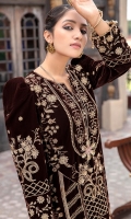 1 Piece Unstitched Embroidered Micro Velvet Shirt